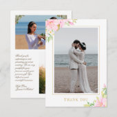 スクリプエレガントトフローラウォーター結婚カラーの写真 サンキューカード (正面/裏面)