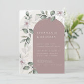 スクリプエレガントトフローラピンクアー結婚チ 招待状 (スタンド正面)