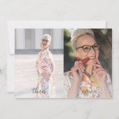 スクリプエレガントトフローラレッドローズフォト60誕生日 招待状 (裏面)