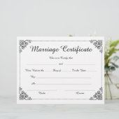 スクリプエレガントトフローラ縁ど婚姻証明書 (スタンド正面)
