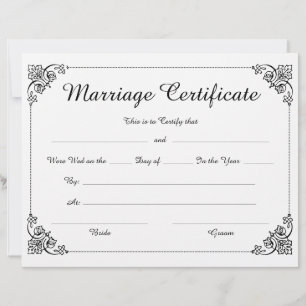 スクリプエレガントトフローラ縁ど婚姻証明書