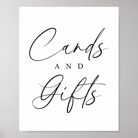 スクリプエレガントトブライダルシャワーカードとギフト ポスター (正面)