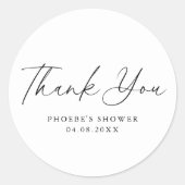 スクリプエレガントトブライダルシャワー優先ステッカー ラウンドシール (正面)
