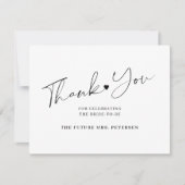 スクリプエレガントトブライダルシャワー白 サンキューカード (正面)