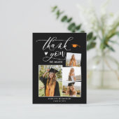 スクリプエレガントトブラック4写真卒業ありがとう ポストカード (スタンド正面)