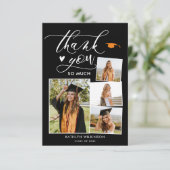 スクリプエレガントトブラック4写真卒業ありがとう 招待状 (スタンド正面)