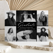 スクリプエレガントトブラック6フォトコラージュ卒業 案内状