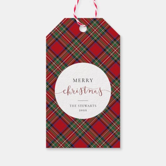 スクリプエレガントトプレイドスチュワートタータンチェック ギフトタグ (正面)