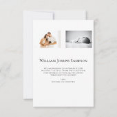 スクリプエレガントトベビーありがとうお誕生発表 招待状 (裏面)