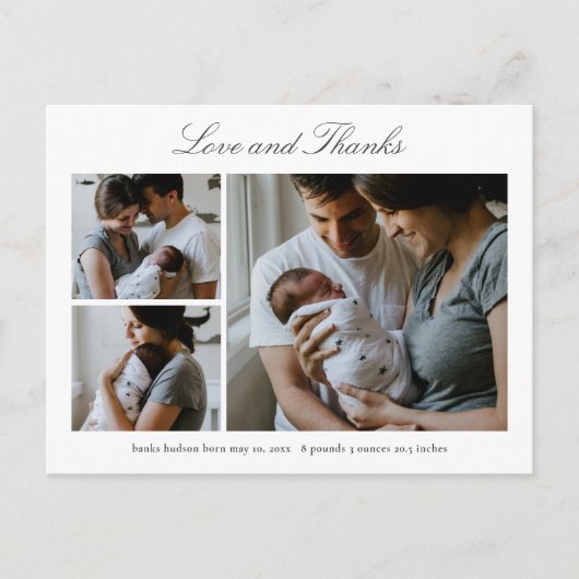 スクリプエレガントトベビー写真お知らせ ポストカード (正面)