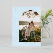 スクリプエレガントトホイルアーチフォトファミリーホリデーカード 箔シーズンカード (立ち正面)