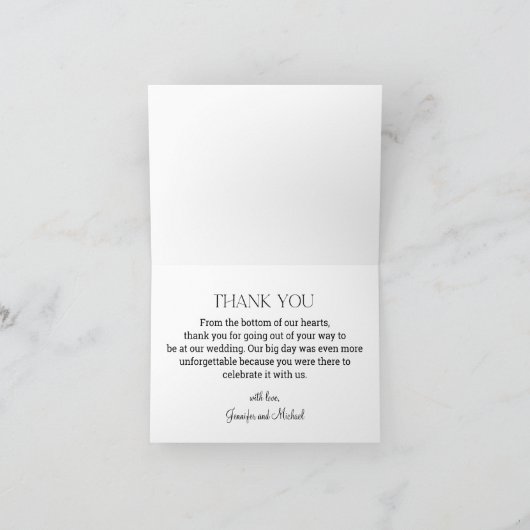 スクリプエレガントトミニマルの3枚の写真のコラージュ サンキューカード (内部)