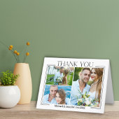 スクリプエレガントトミニマルの3枚の写真のコラージュ サンキューカード