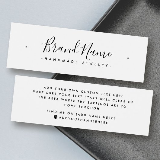 スクリプエレガントトミニマルスタッドイヤリング表示カード