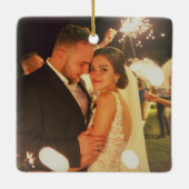 スクリプエレガントトミニマルバラ金ゴールドハート結婚の セラミックオーナメント (裏面)