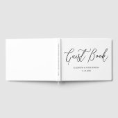 スクリプエレガントトミニマル白黒結婚の ゲストブック (全面)