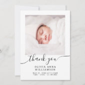 スクリプエレガントトミニマル2フォトベビーシャワー サンキューカード (正面)