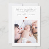 スクリプエレガントトミニマル2フォトベビーシャワー サンキューカード (裏面)