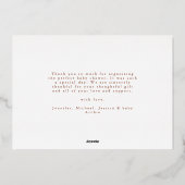 スクリプエレガントトミニマル3写真新生児ありがとう 箔招待状 (裏面)