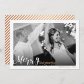スクリプエレガントトメリーと写真の結婚したクリスマス シーズンカード (正面/裏面)