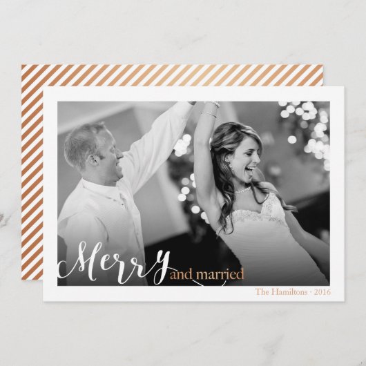 スクリプエレガントトメリーと写真の結婚したクリスマス シーズンカード (正面/裏面)