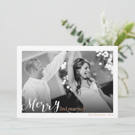 スクリプエレガントトメリーと写真の結婚したクリスマス シーズンカード (スタンド正面)