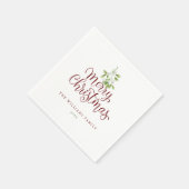 スクリプエレガントトメリークリスマスミストレトーホリデー スタンダードカクテルナプキン (角)