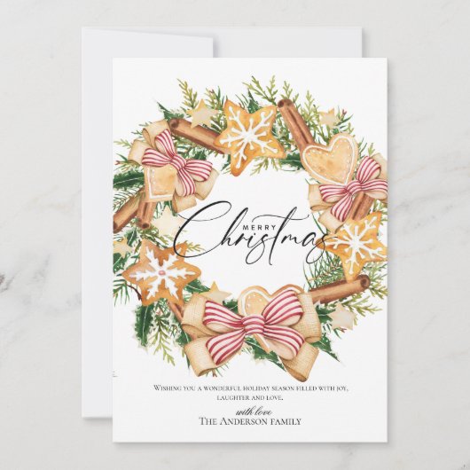 スクリプエレガントトメリークリスマスリース シーズンカード (正面)