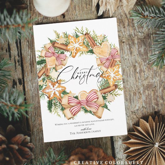 スクリプエレガントトメリークリスマスリース シーズンカード