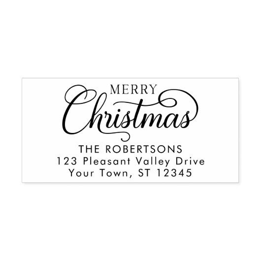 スクリプエレガントトメリークリスマス差出人住所 セルフインキングスタンプ (デザイン)