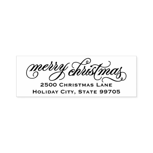 スクリプエレガントトメリークリスマス差出人住所 セルフインキングスタンプ (デザイン)
