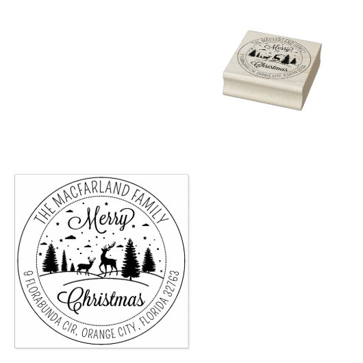 スクリプエレガントトメリークリスマス差出人住所 ラバースタンプ (押印)