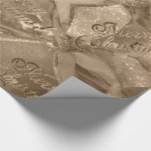 スクリプエレガントトメリークリスマス銅茶色 ラッピングペーパー (角)