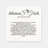 スクリプエレガントトモダンおもしろいファクトのナ結婚プキン スタンダードカクテルナプキン (正面)