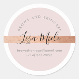 スクリプエレガントトモダンかわいらしバラ金ゴールド赤面ピンク ラウンドシール