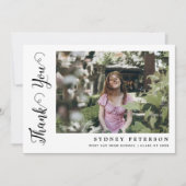 スクリプエレガントトモダンシンプル2写真卒業 サンキューカード (正面)