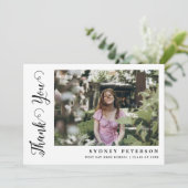 スクリプエレガントトモダンシンプル2写真卒業 サンキューカード (スタンド正面)