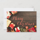 スクリプエレガントトモダンタイポグラフィビジネスホリデイ サンキューカード (正面)