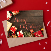 スクリプエレガントトモダンタイポグラフィビジネスホリデイ サンキューカード