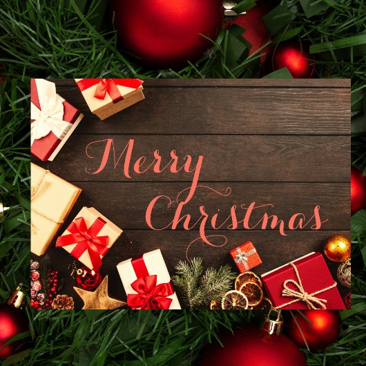 スクリプエレガントトモダンタイポグラフィビジネスホリデイ サンキューカード