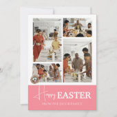 スクリプエレガントトモダンハッピーイースターファミリの写真 シーズンカード (正面)