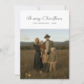 スクリプエレガントトモダンファミリーフォトクリスマスカード シーズンカード (正面)