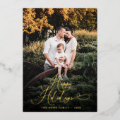 スクリプエレガントトモダンフォトフェスティバル伝統的 箔シーズンカード (正面)