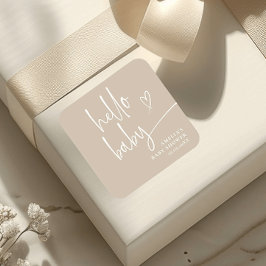 スクリプエレガントトモダンミニマルHelloベビー スクエアシール