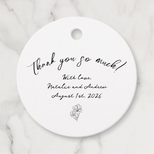 スクリプエレガントトモダンメッセージカード フェイバータグ (正面)