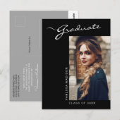 スクリプエレガントトモダン写真 |グラッド発表 ポストカード (正面/裏面)