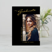 スクリプエレガントトモダン写真 |グラッド発表 箔招待状 (立ち正面)