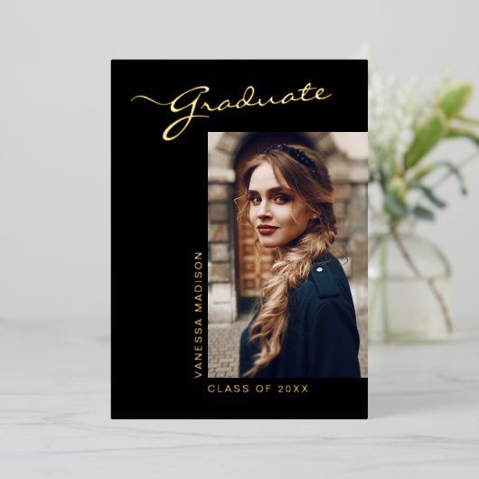 スクリプエレガントトモダン写真 |グラッド発表 箔招待状