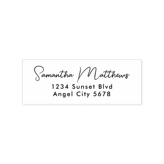 スクリプエレガントトモダン名前をカスタムするアドレス ラバースタンプ (インプリント)