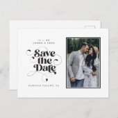 スクリプエレガントトモダン白黒アートデザイン写真 案内ポストカード (正面/裏面)